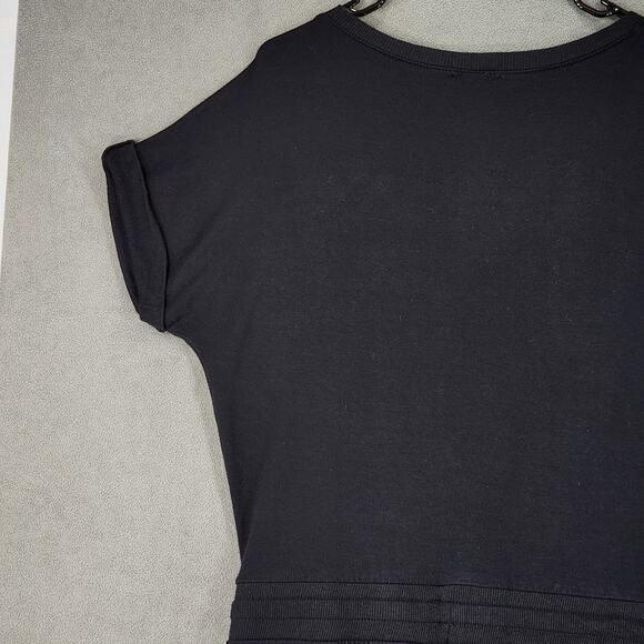 Z Supply The Wrap Front Jumpsuit S Women Black Jogger Jersey Knit Stretch Vneck - Picture 12 of 14